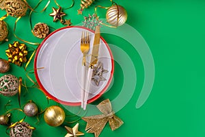 Christmas and New Year table setting background