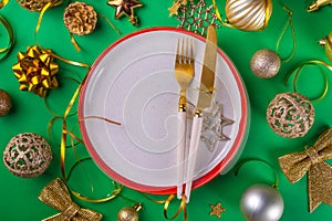 Christmas and New Year table setting background