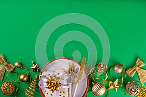 Christmas and New Year table setting background