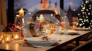 Christmas and New Year table setup