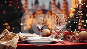 Christmas and New Year table setup