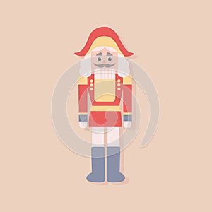 Christmas and New Year toy - nutcracker. Vector elements