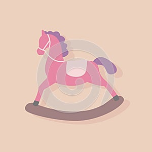 Christmas and New Year toy - rocking horse. Vector elements