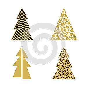 Christmas and New Year tree icons set
