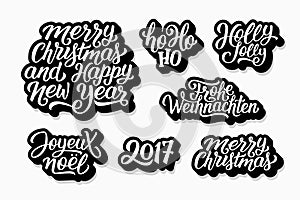 Christmas and New Year vector labels set