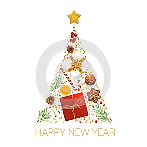 Christmas and New year vector template