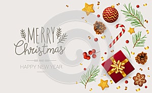 Christmas and New year vector template