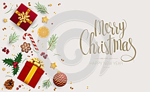 Christmas and New year vector template