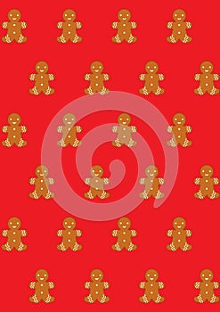Gingerbread men seamless Christmas pattern.