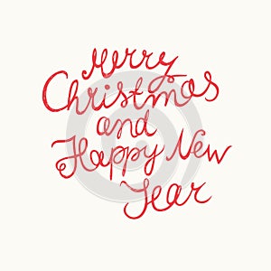 Christmas and New Year Wish. Handwritten Vector Lettering