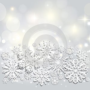 Christmas and New Years background with snowflakes