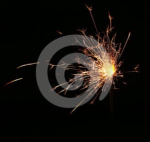 Christmas and newyear party sparkler on black