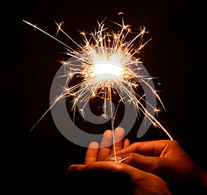 Christmas and newyear party sparkler on black