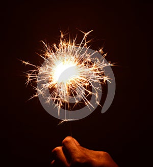 Christmas and newyear party sparkler on black