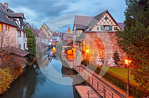 Christmas night in Colmar, Alsace, France