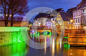 Christmas night in Colmar, Alsace, France