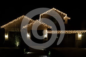 Christmas night lights decorating house photo