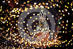 Christmas night Moscow atmosphere holiday background