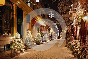 Christmas night in Quebec City photo