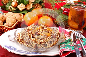 Christmas noodles with poppy seeds