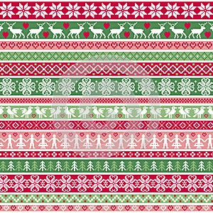 Christmas Nordic Stripe Border Patterns