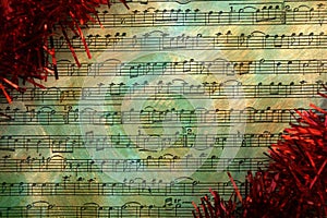 Christmas notes grunge background