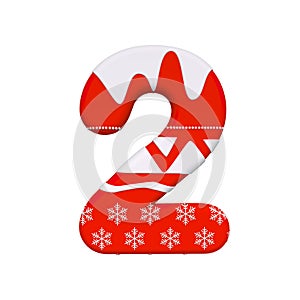 Christmas number 2 - 3d Santa Xmas digit - Christmas, Santa Claus or winter concept