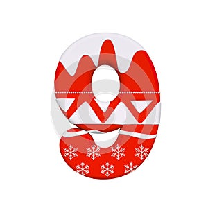 Christmas number 9 - 3d Santa Xmas digit - Christmas, Santa Claus or winter concept