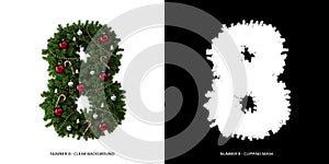 Christmas number 8. Christmas typography.