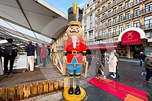 Christmas Nut Cracker soldier in the Xmas market in Brussels, Belgium