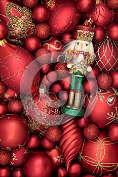 Christmas Nutcracker Soldier and Red Bauble Decorations