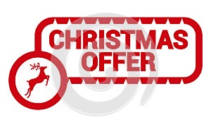 Christmas offer - holiday design for winter sale with cute reindeer.