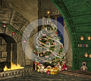Christmas in an old cottage