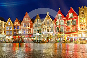 Christmas Old Market square in Bruges photo