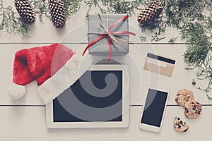 Christmas online shopping background