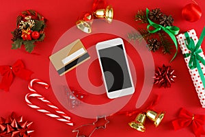 Christmas online shopping background