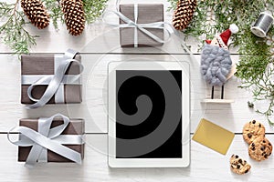 Christmas online shopping background