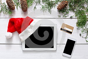 Christmas online shopping background