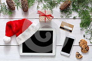 Christmas online shopping background