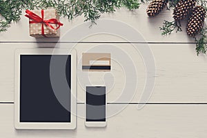 Christmas online shopping background