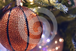Christmas Ornament, Basketball Design, with bling