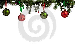 Christmas ornament/baubles hanging from garland