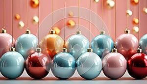 Christmas ornament decoration brings joy to the winter season generated by AI