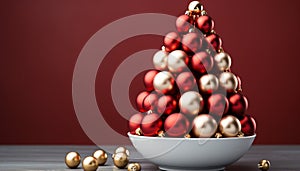 Christmas ornament decoration, celebrating the season with gifts and joy generated by AI