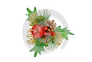 Christmas ornament - grren pine, apple and cone