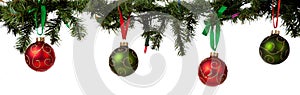 Christmas ornament hanging from garland photo