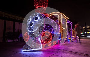 CHRISTMAS ornament, LIGHTINGS IN OLD TOWN, WARSAW, POLAND.