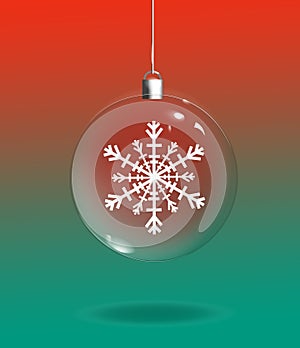 Christmas Ornament On Red & Green Background