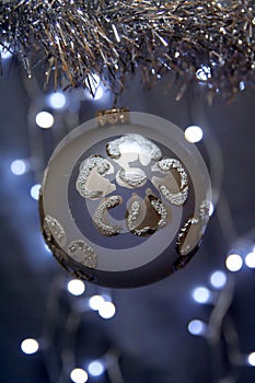 Christmas ornament with silver flower