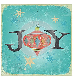 Retro Christmas Ornament Word Joy photo